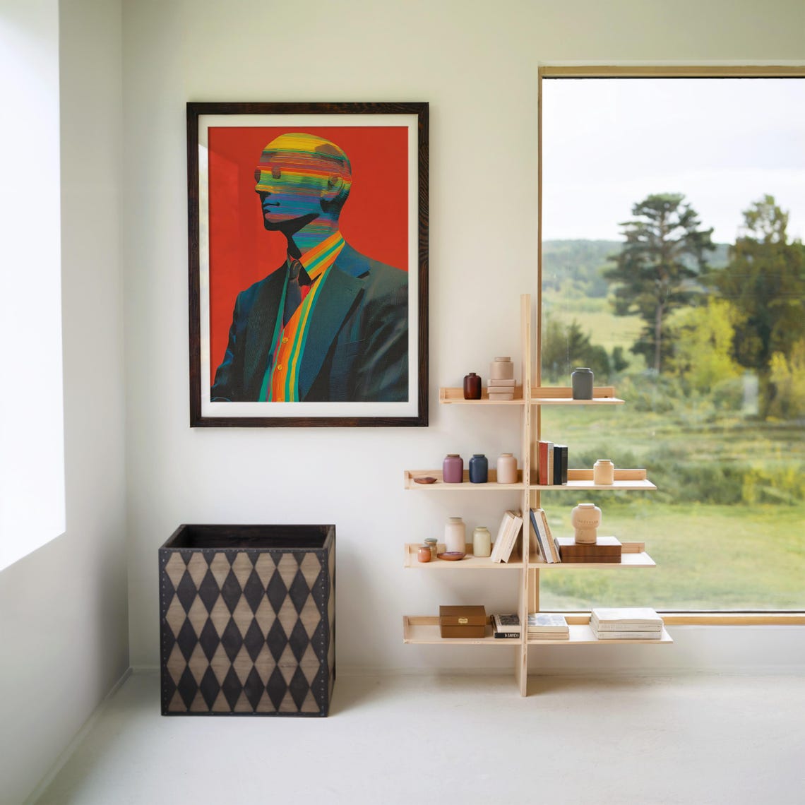 Modern Man Canvas Printabstract Portrait Wall Artcolorful Large Postersmall Posterdigital Arthome Decor Canvasunique Gift