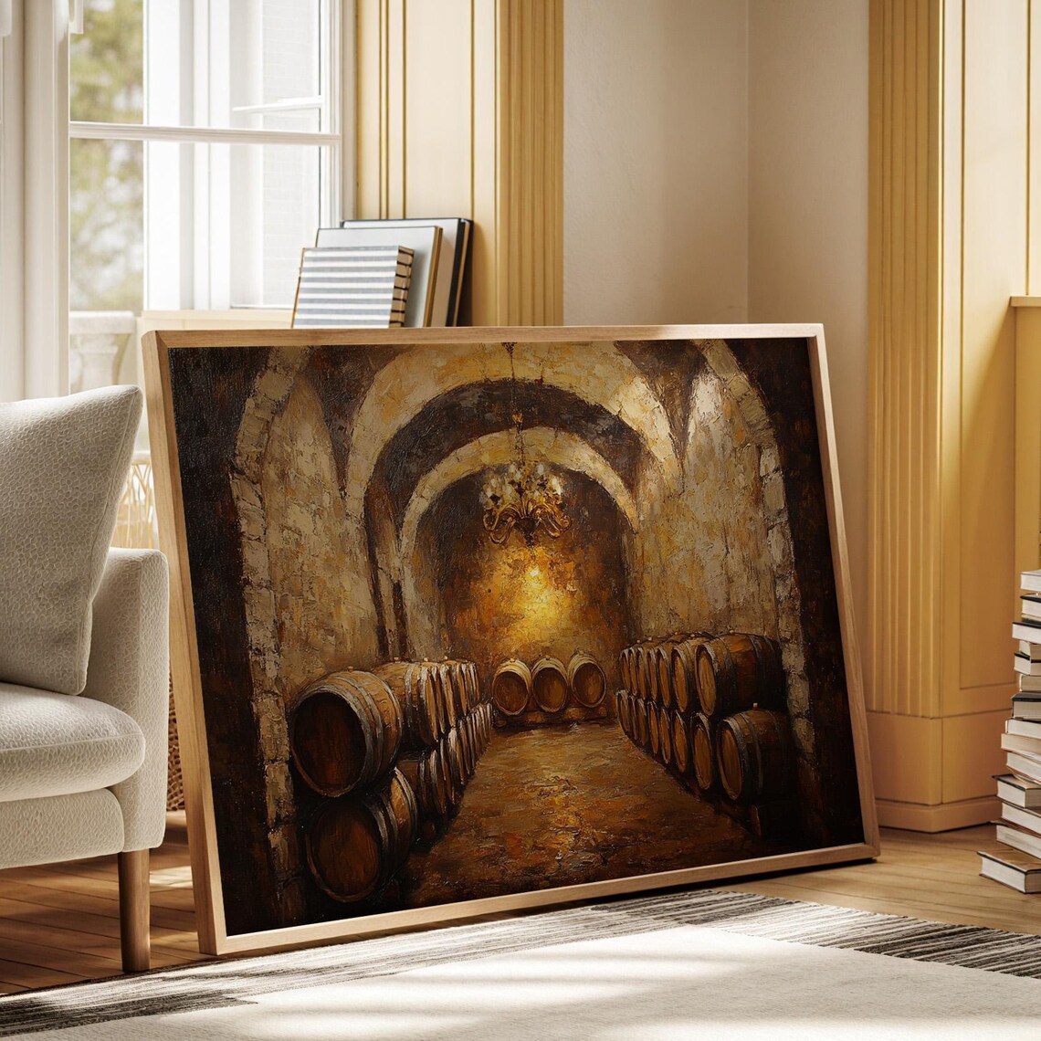 Rustic Wine Cellar, Vintage European Winery Decor