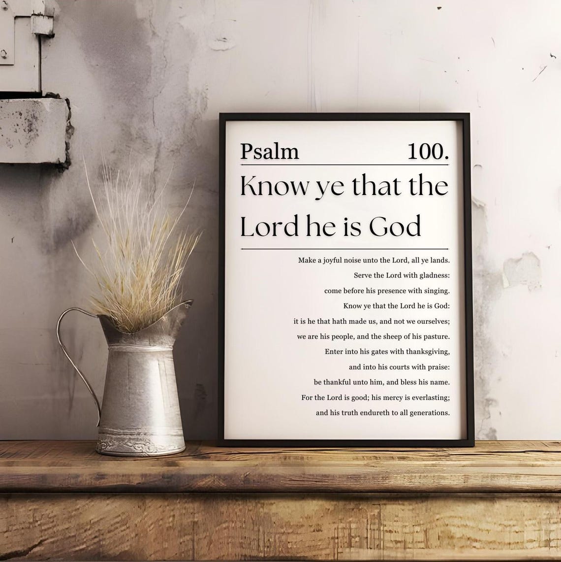 Psalm 100 Know Ye That The Lord He Is God Bible Verse Wall Art Poster - Image 4