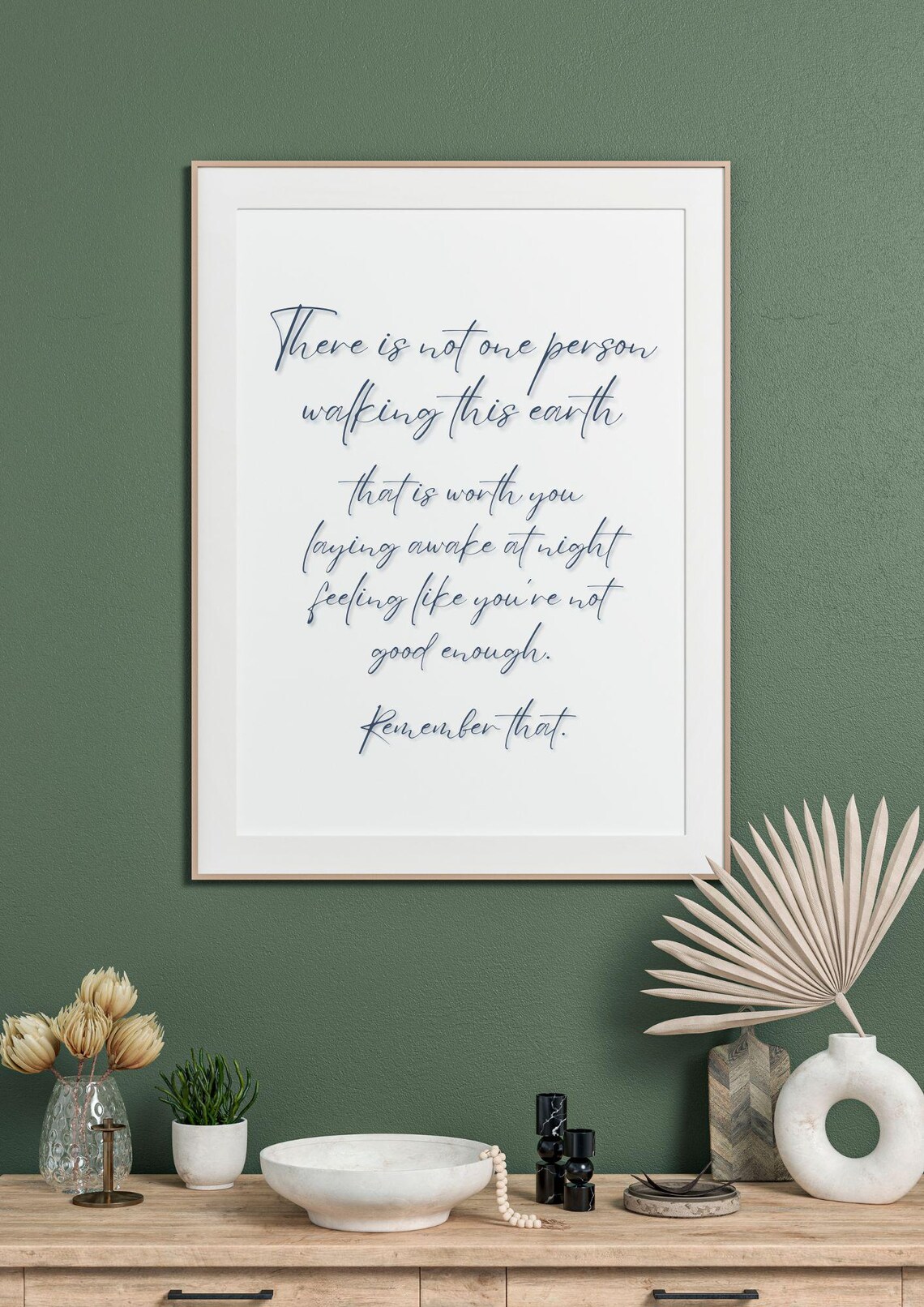 You Are Good Enough Self Love Motivational Quote Script Wall Art Poster - Image 3
