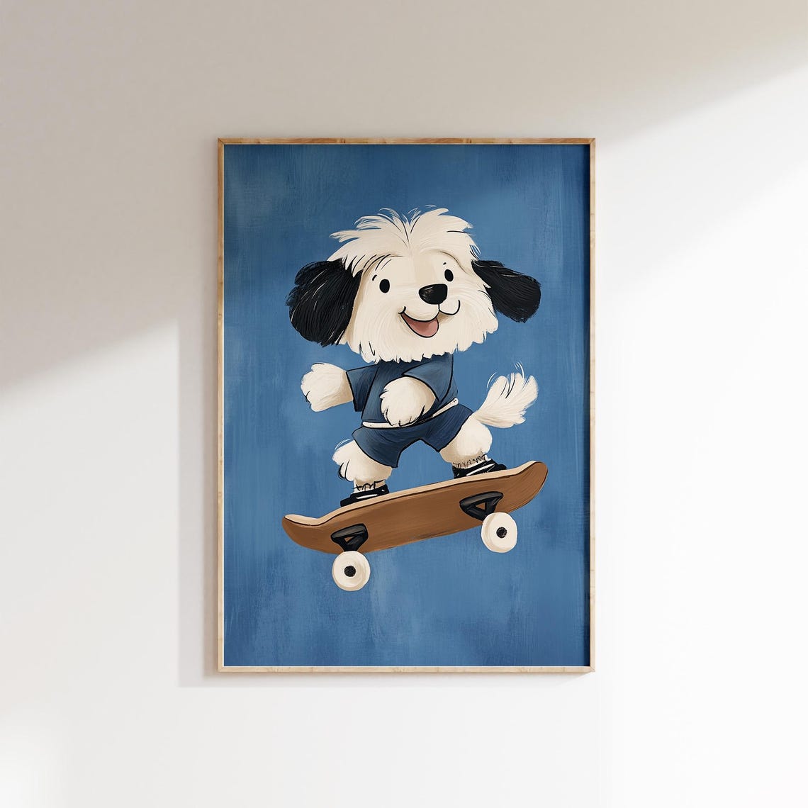 Skateboarding Puppy Nursery Art Playful Dog Kids Room Decor Baby Room Wall Art Boys Nursery Print Baby Shower Gift Dog Print - Image 2