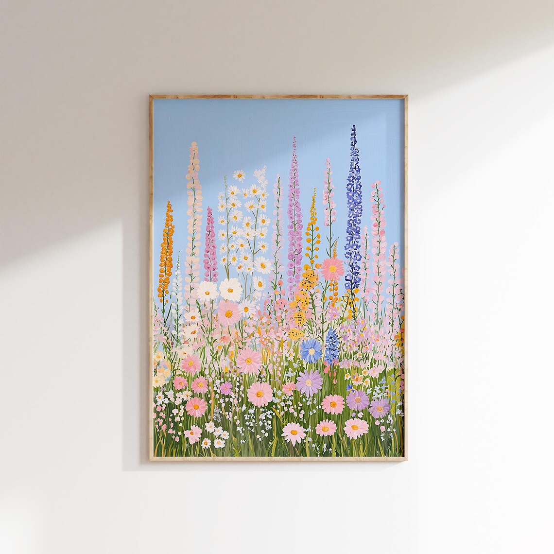 Enchanting Wildflower Meadow Pastel Spring Blooms Cottagecore Poster