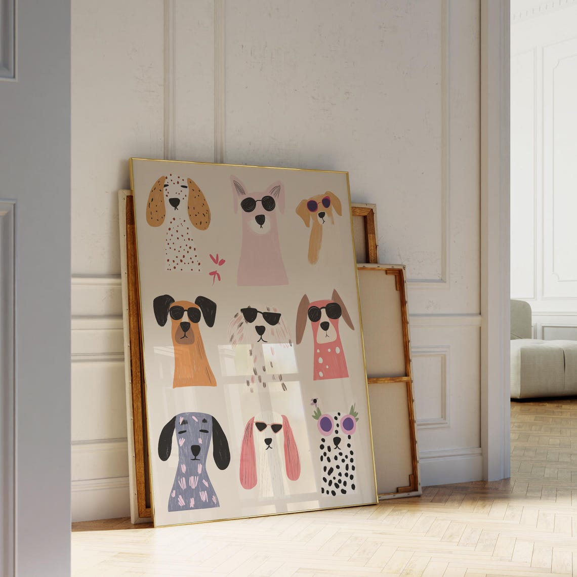 Puppy Wall Art Print Cute Dog Illustration Kids Room Poster Nursery Animal Decor Whimsical Pet Art Colorful Dog Lover Gift Playful Dog - Image 3