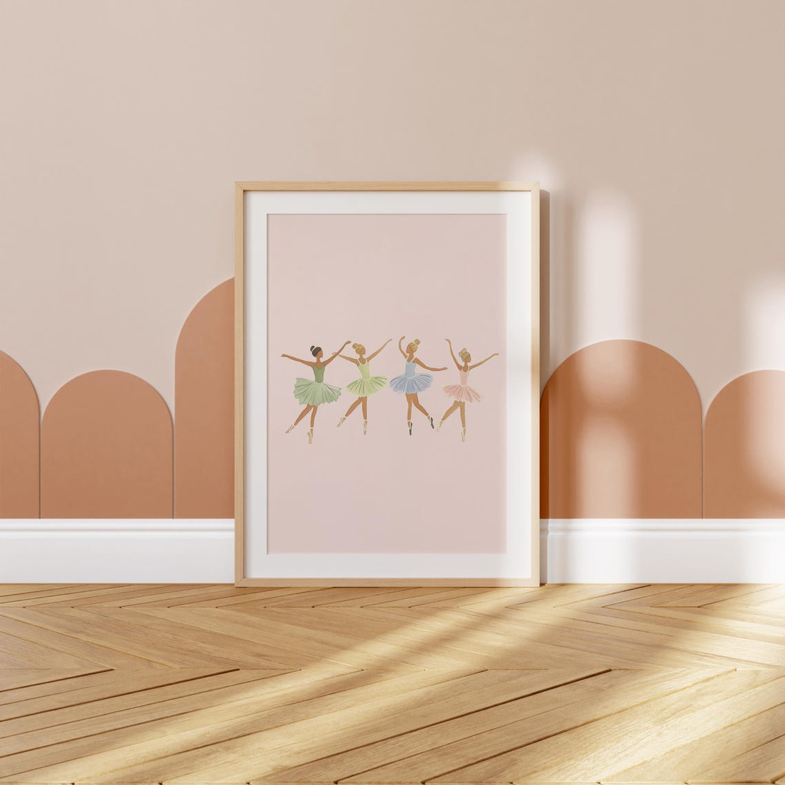 Ballet Dancers Pastel Tutu Dance Girls Room Pink Nursery Wall Art - Image 3