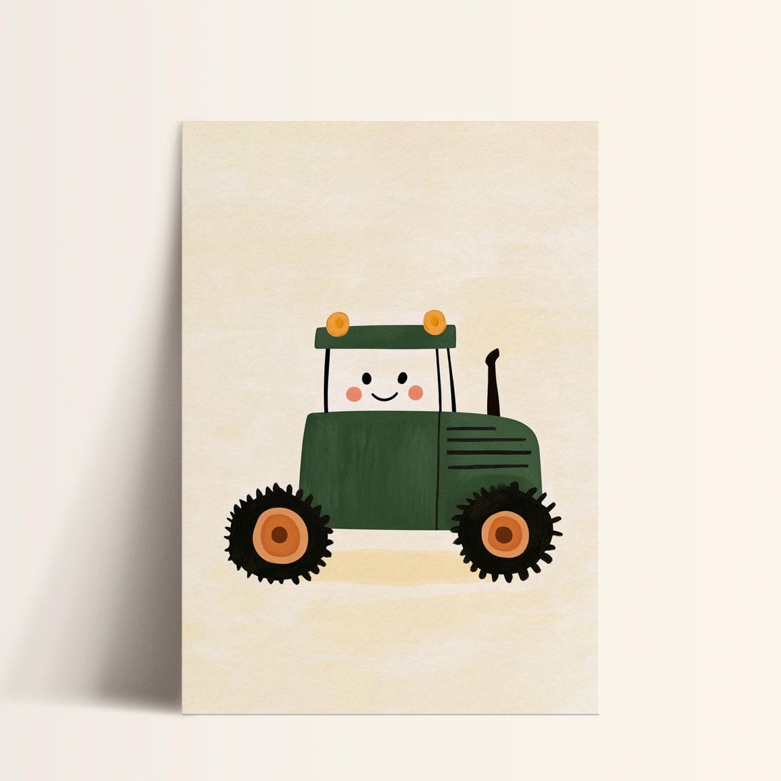 Cute Smiling Green Tractor Playroom Nursery Kids Room Art Poster - Image 5