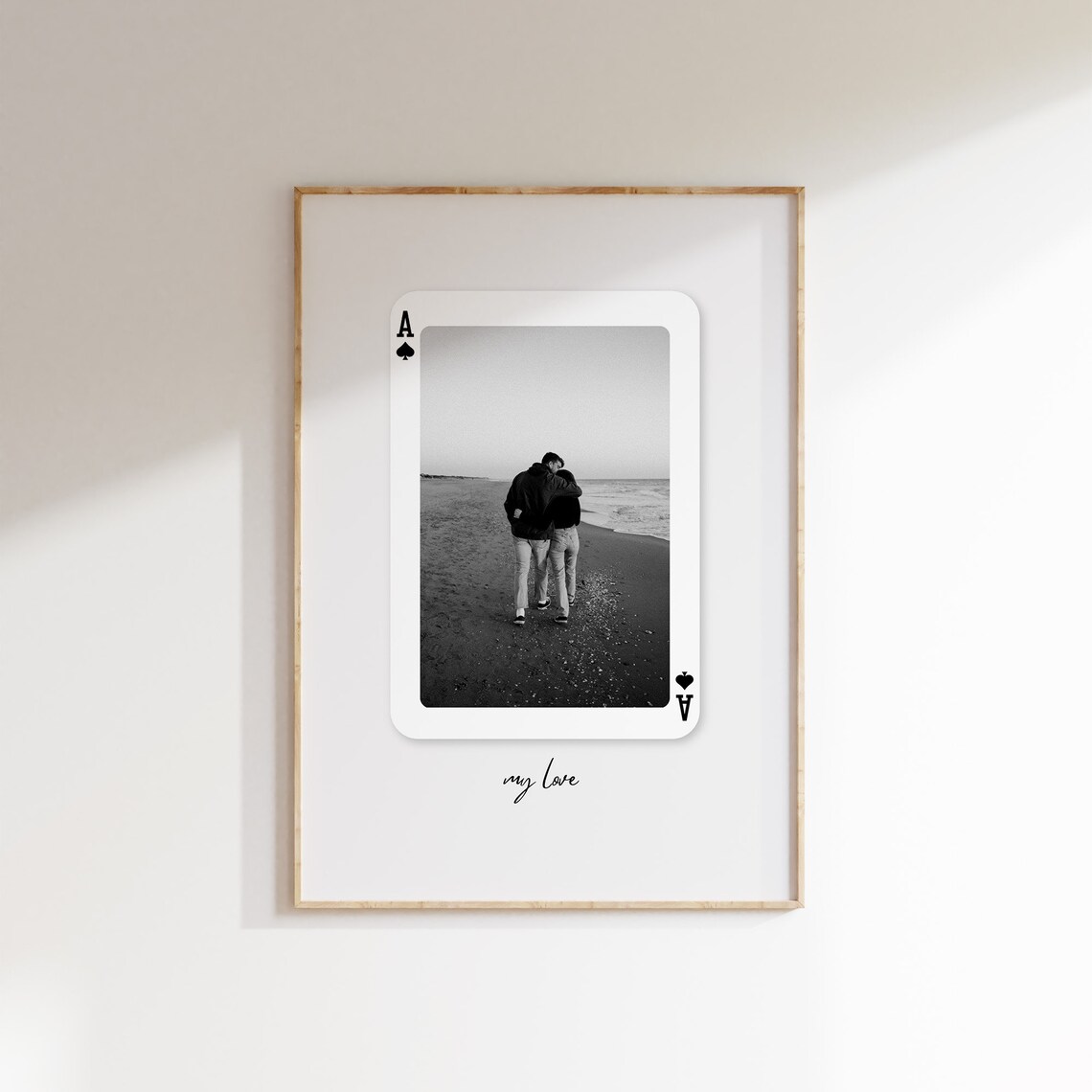 My Love Ace Of Spades Playing Card Couple Beach Photo Gift Poster - Image 2