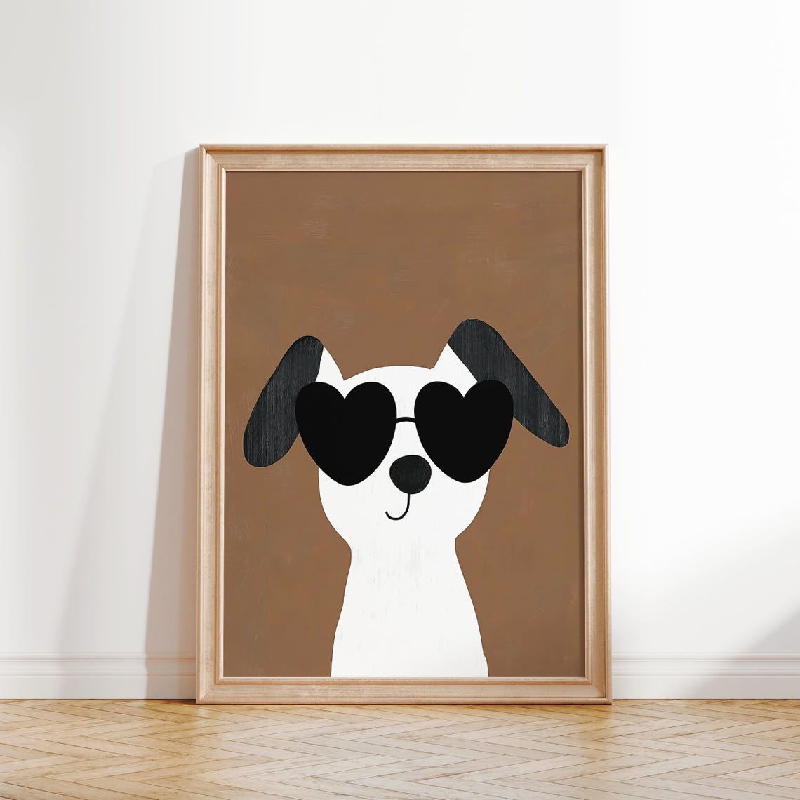 Cool Dog With Heart Sunglasses Cute Modern Nursery Kids Wall Poster - Image 4