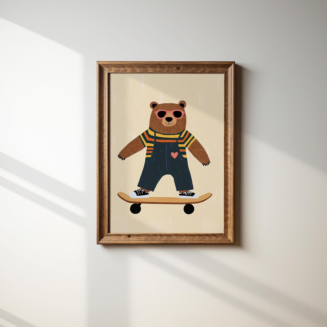 Cool Overalls Bear, Modern Nursery Decor