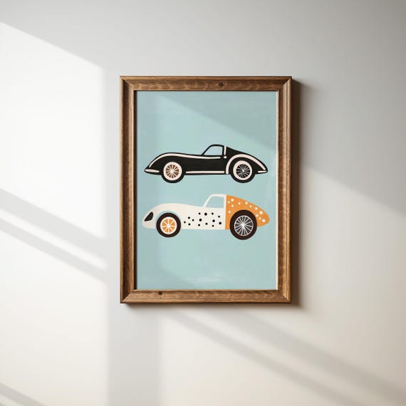 Sports Car Wall Art Kids Room Decor Boys Room Poster Playroom Nursery Car Print Race Car Art Baby Boy Room Decor