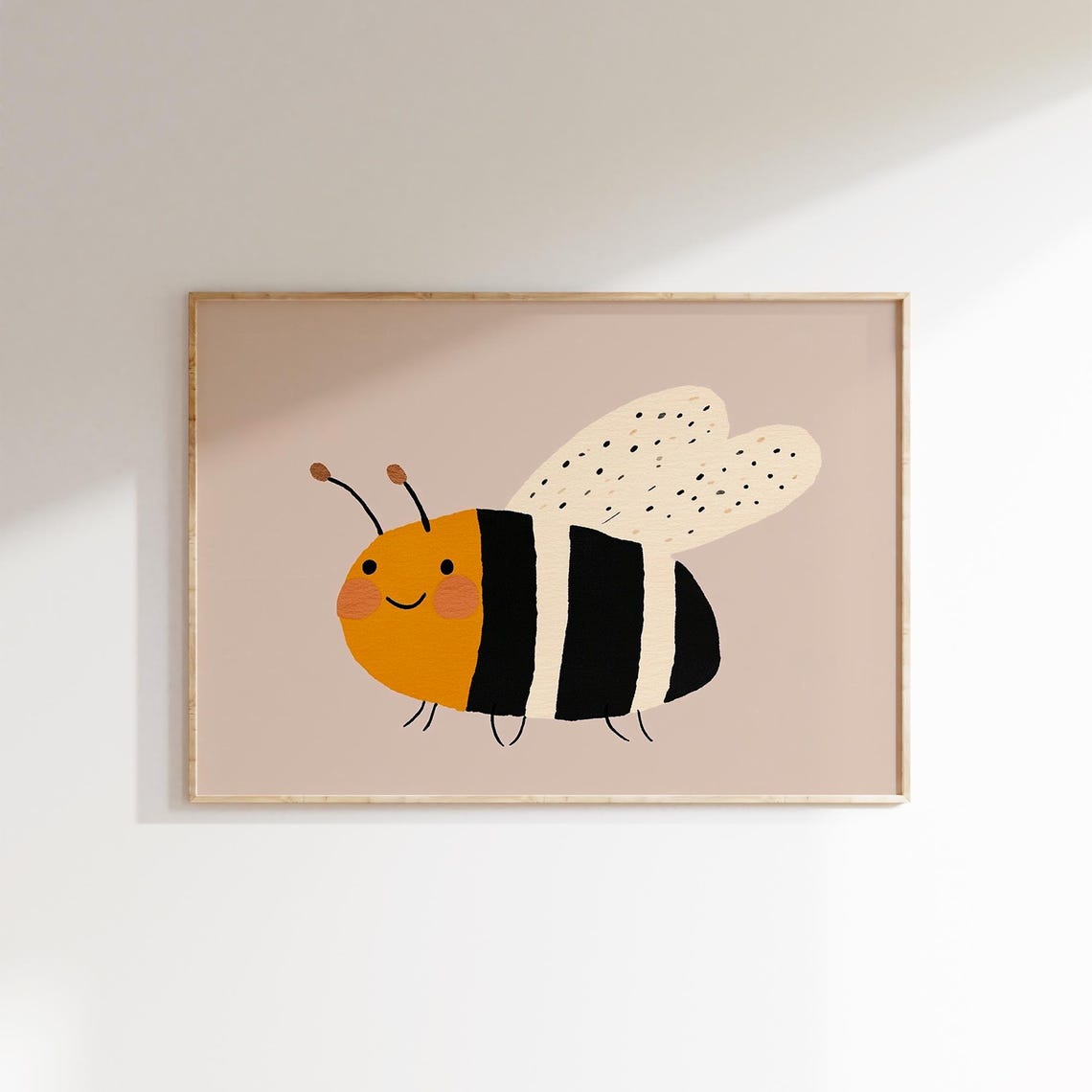 Bumble Bee Nursery Print Kids Insect Wall Art Baby Room Playroom Print Eclectic Nursery