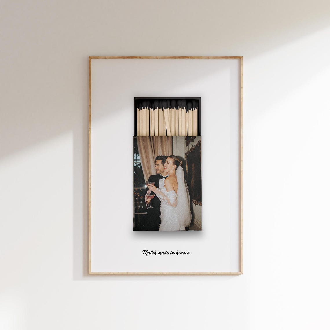 Custom Photo Matchbox Print Personalized Wedding Keepsake Frame Decor
