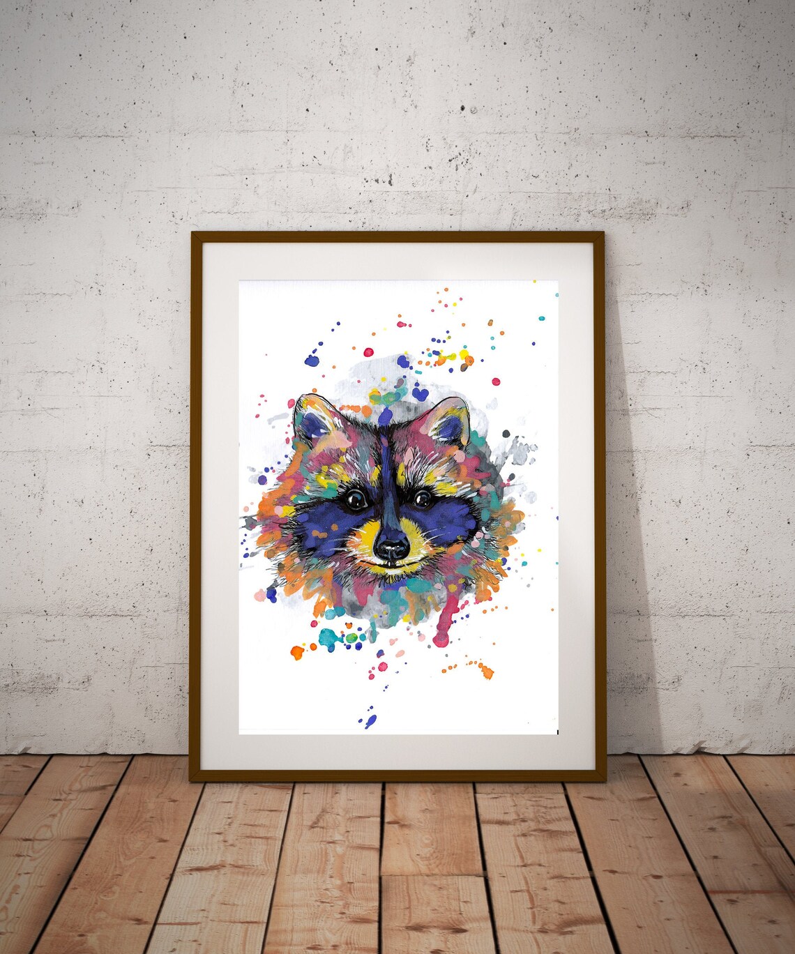 Raccoon Watercolor Animal Art Print, Nursery Decor