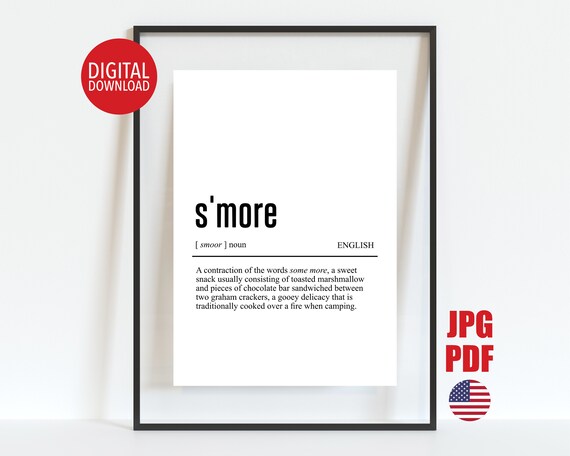 S'more Definition Dictionary Style Camping Summer Camp Poster