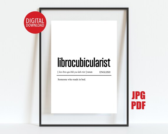Librocubicularist Definition Dictionary Style Reader Gift Poster
