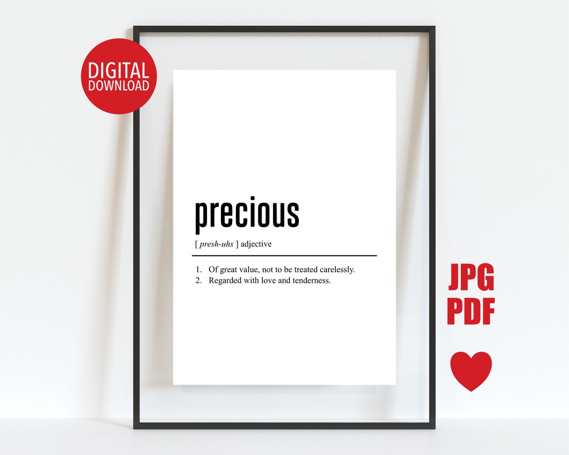 Precious Dictionary Definition Minimalist Nursery Word Wall Poster - Image 2