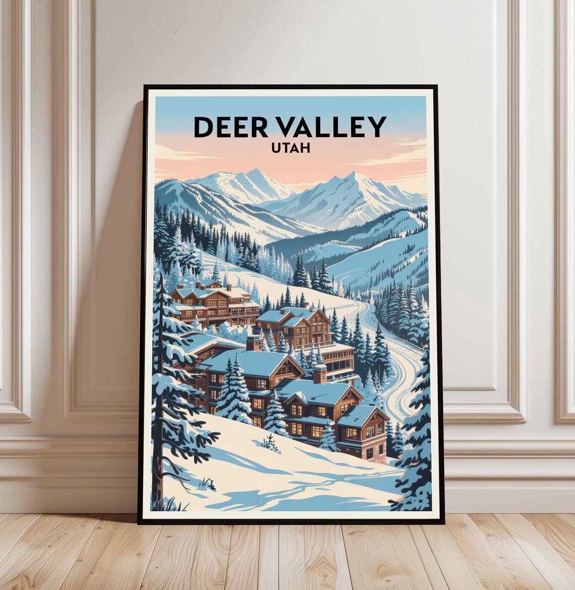 Deer Valley Utah Ski Resort, Minimalist Travel Poster