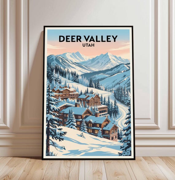 Deer Valley Utah Ski Resort, Minimalist Travel Poster