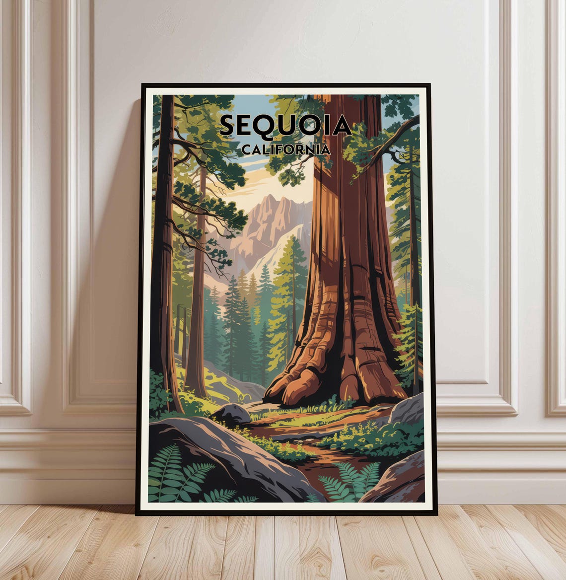 Sequoia California Redwood Forest Vintage National Park Poster