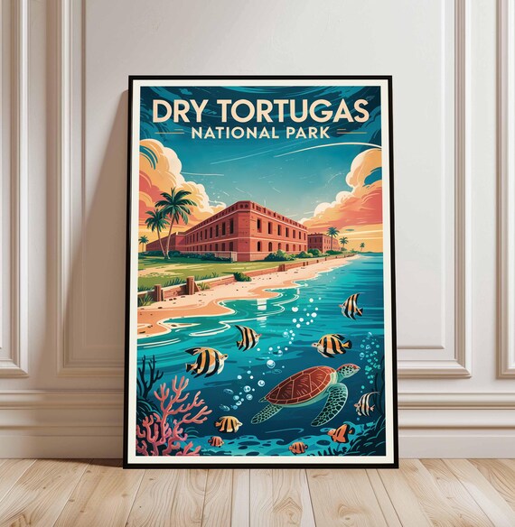 Dry Tortugas National Park Fort Jefferson Turtle Reef Poster