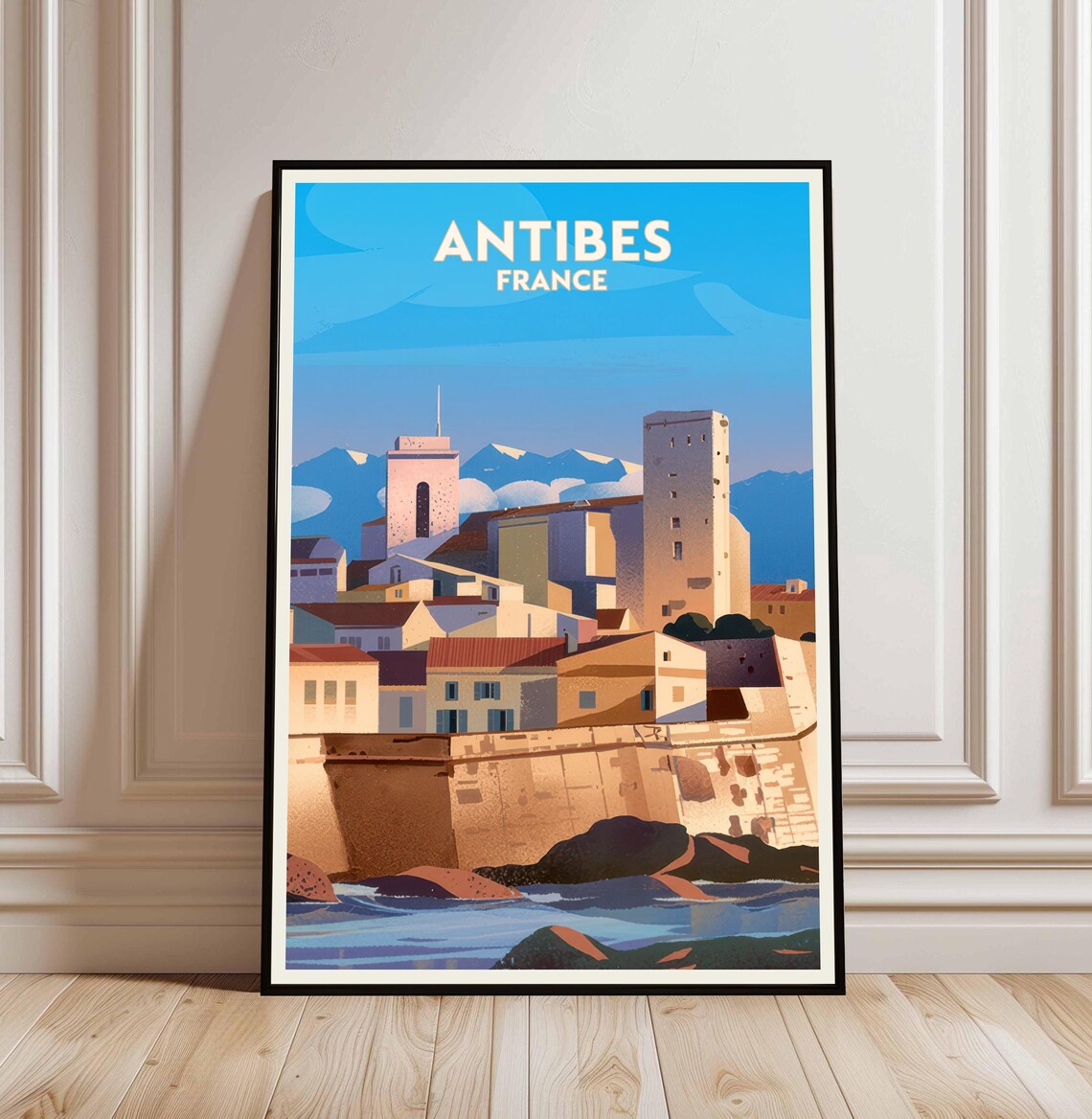 Antibes France Old Town Seaside Fortress French Riviera Travel Poster