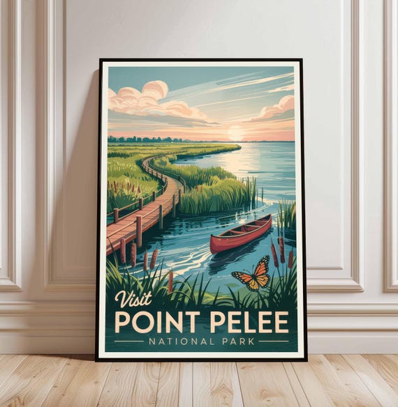Point Pelee National Park Travel Print Canada Poster Custom Personalised Wedding Birthday Gift