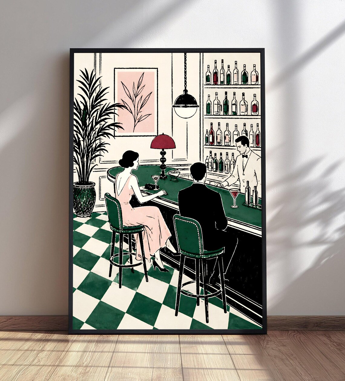 Art Deco Bar Scene, Vintage Speakeasy Poster
