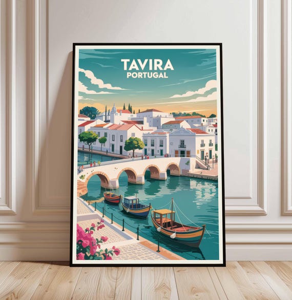 Tavira Portugal Travel Poster City Wall Art