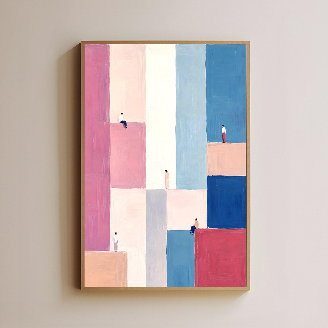 Abstract Blocks, Colorful Minimalist Figures