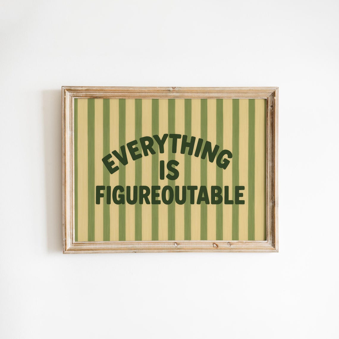 Everything Is Figureoutable Quote Print Retro Striped Motivational Poster