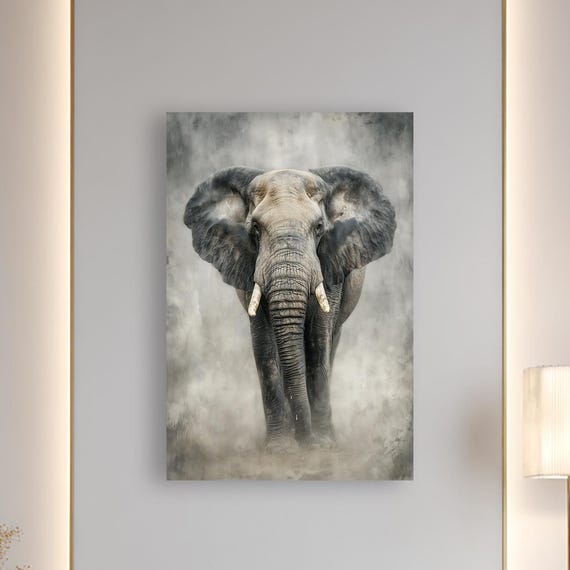 Majestic Elephant Wall Art Powerful Wildlife Canvas Decor For Modern Interiors