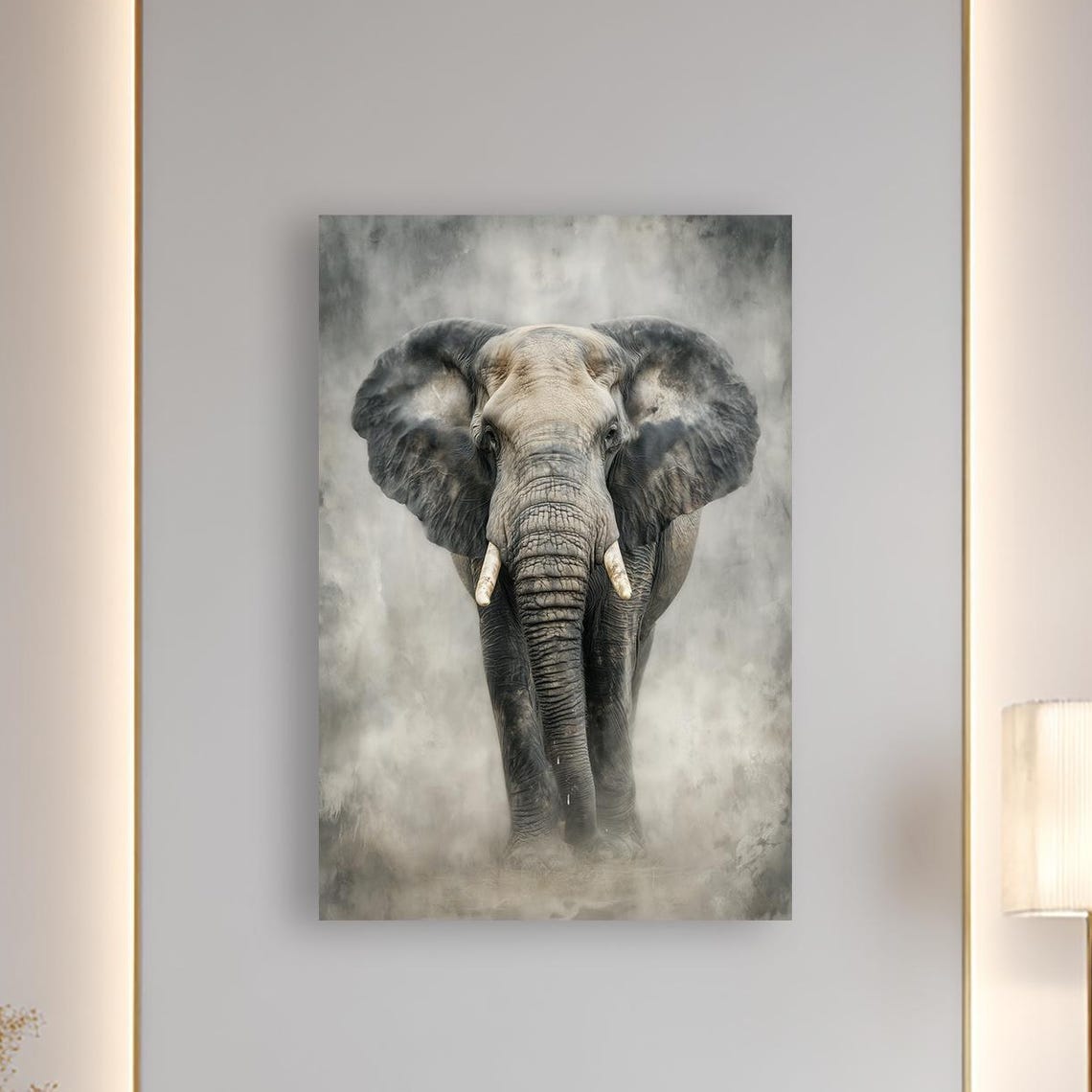 Majestic Elephant Wall Art Powerful Wildlife Canvas Decor For Modern Interiors