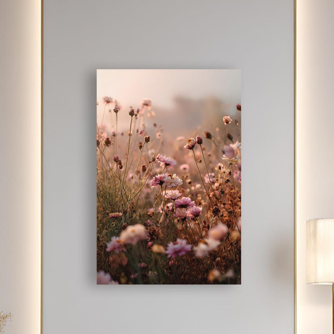 Pink Bloom Wildflower Meadow Soft Romantic Dreamy Floral Photo Print