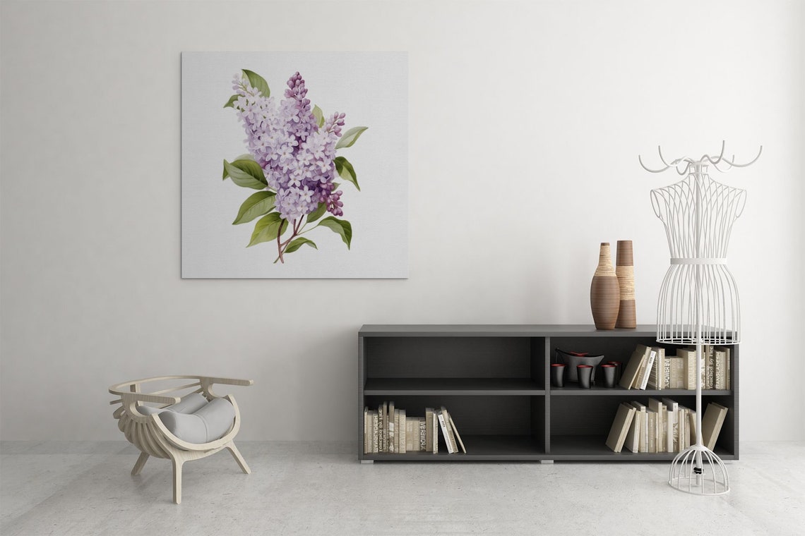 Mauve Lilac Budding Clusters Watercolour Botanical Flower Poster - Image 6