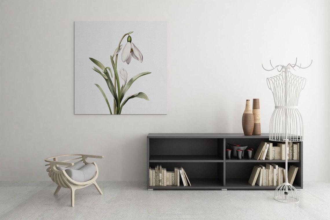 White Snowdrop Bell Flower Botanical Watercolor Study Poster - Image 9