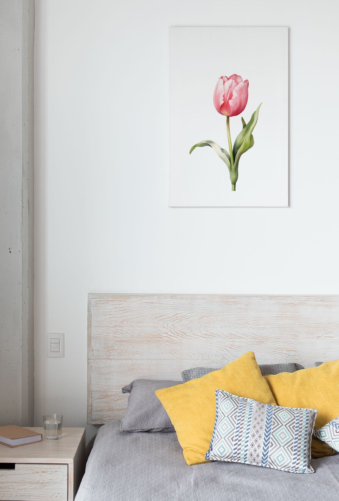 Pink Tulip Single Stem Minimalist Watercolor Floral Botanical Poster - Image 6