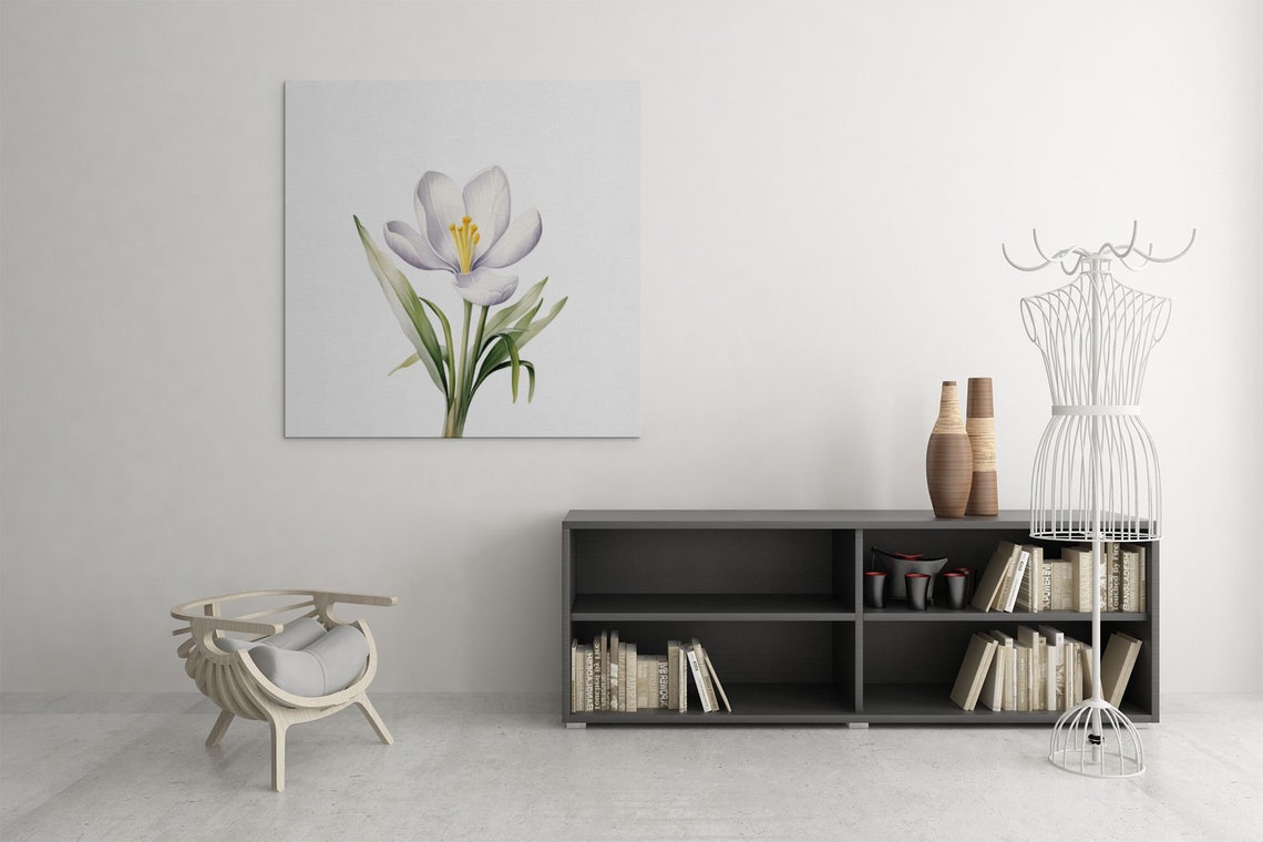 White Crocus Spring Blossoms Fresh Bright Watercolor Art Poster - Image 7