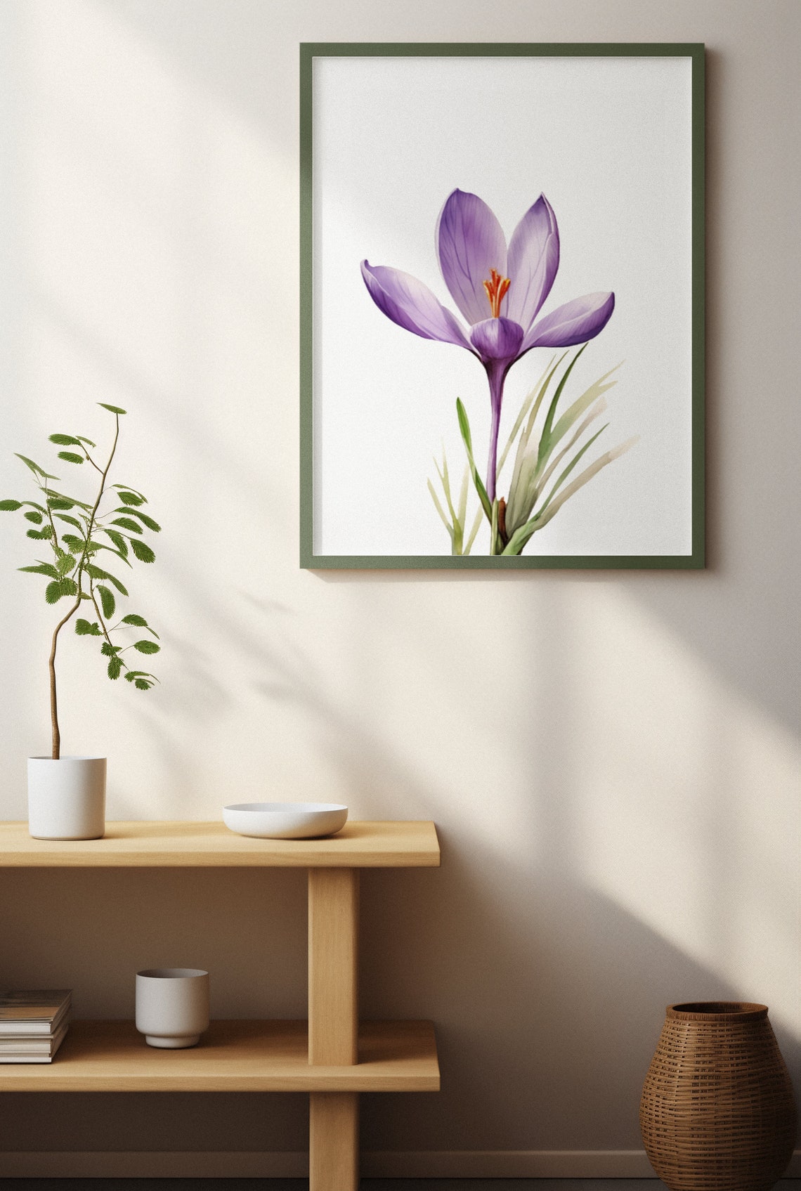Vivid Purple Crocus Bloom Bold Bright Watercolor Spring Art Poster - Image 3