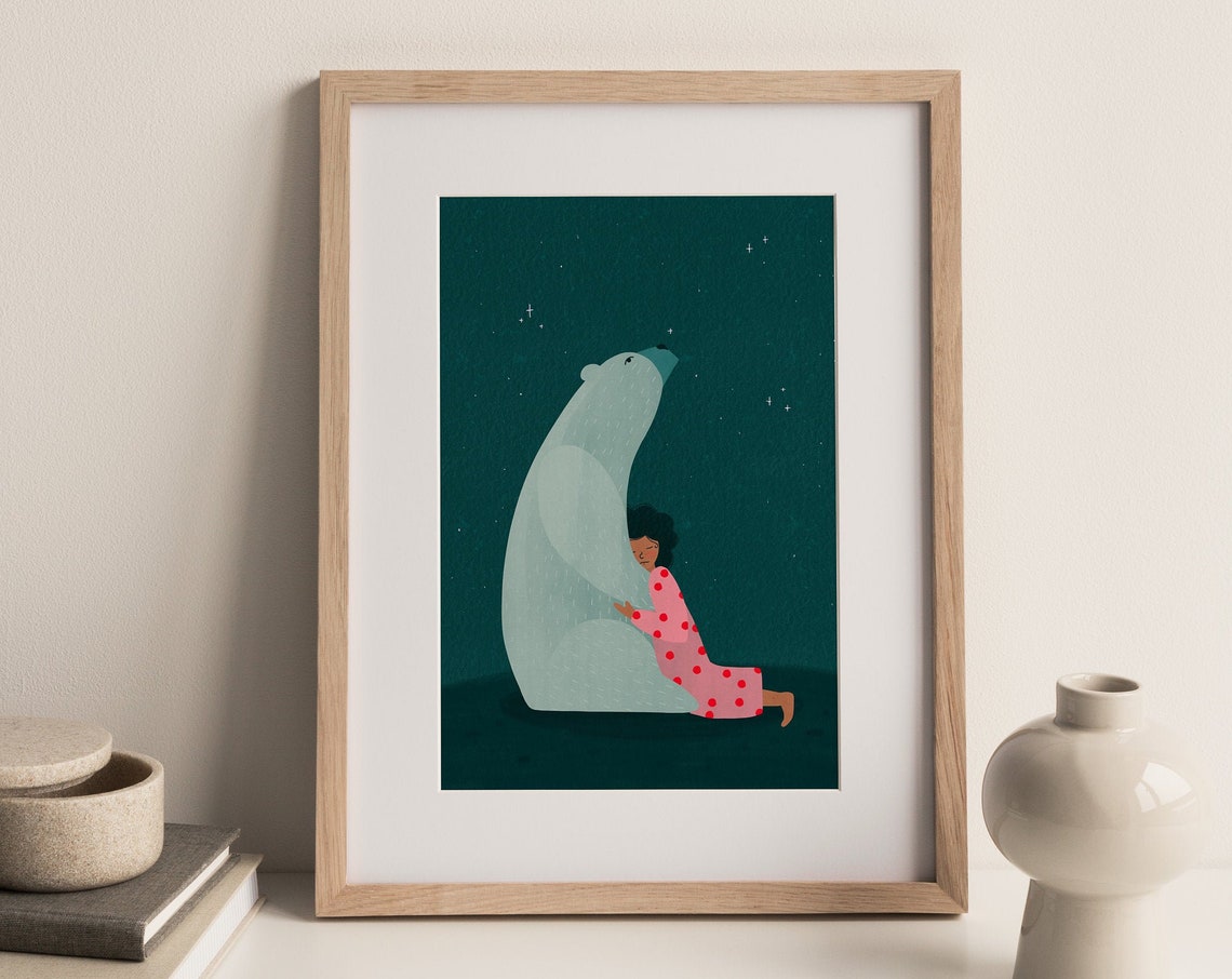 Soley And The Bear Night Sky Art Print - Image 4