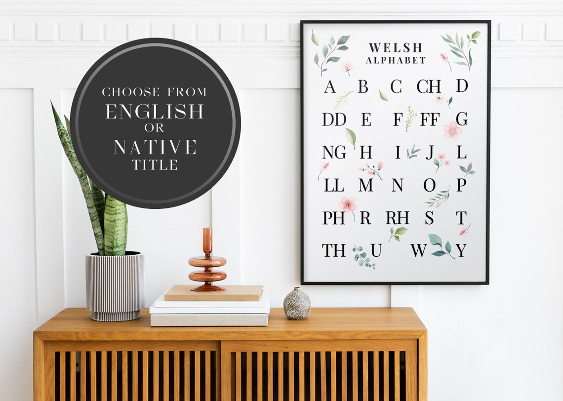 Welsh Alphabet Botanical Poster, Floral Wall Art - Image 3