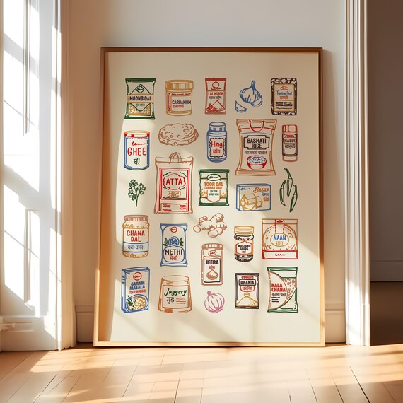 Indian Pantry Printable Kitchen Wall Art