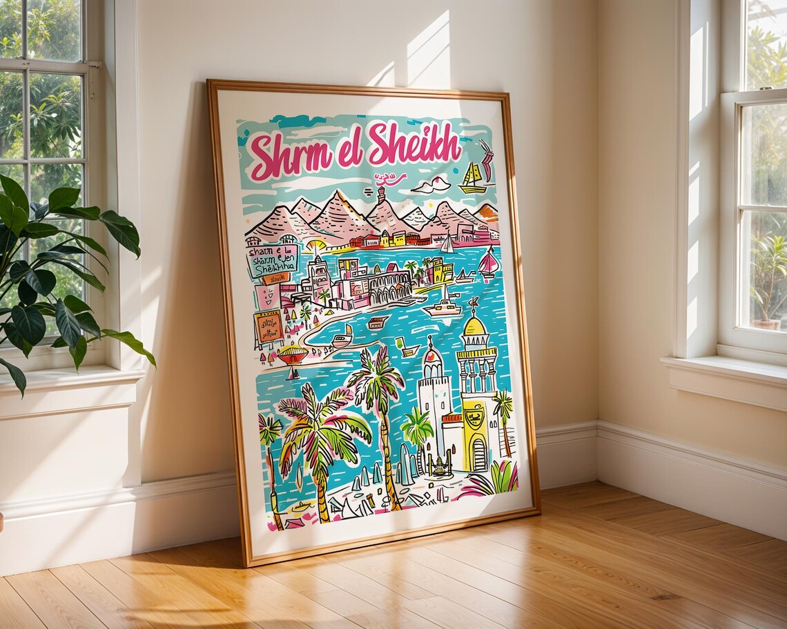 Sharm el Sheikh Egypt Vibrant Red Sea Coastal Travel Wall Poster