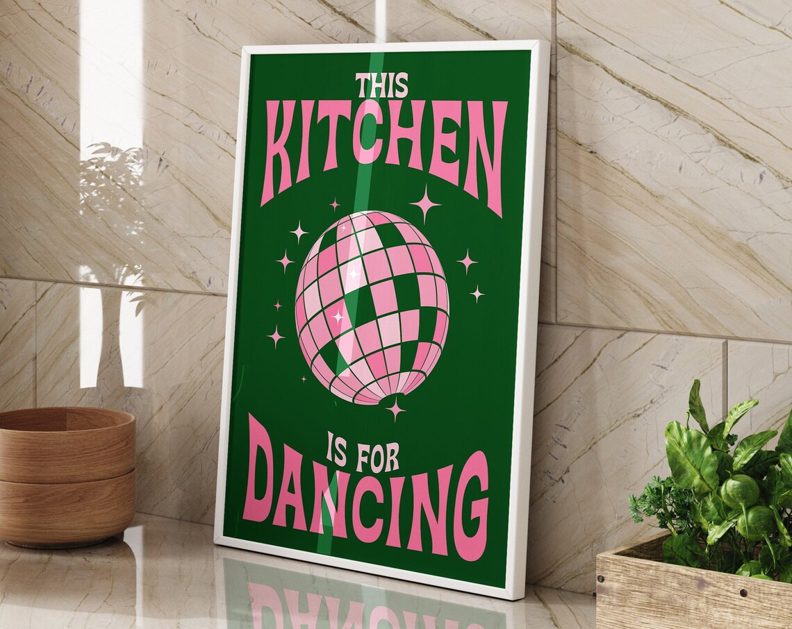 This Kitchen Is For Dancing Retro Kitchen Poster