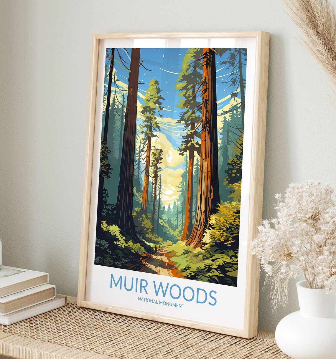 Muir Woods Print No 2 Muir Woods Poster Muir Woods Wall Art Muir Woods Art Print Muir Woods Artwork Muir Woods Travel Gift California