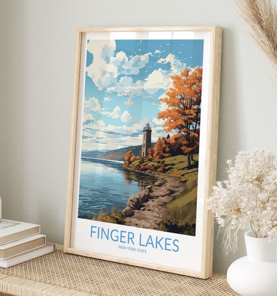 Finger Lakes Print Finger Lakes Poster Finger Lakes Wall Art Finger Lakes Art Print Finger Lakes Artwork Travel Gift New York
