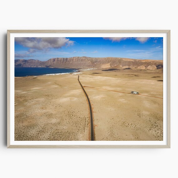 Lanzarote Famara Print Canary Islands Print Lanzarote Travel Poster Lanzarote Wall Art Lanzarote Poster Home Decor Aerial Photography