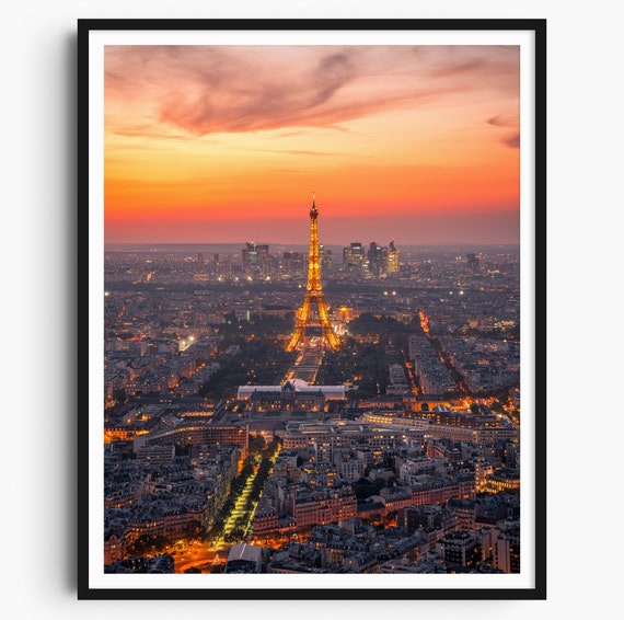 Eiffel Tower Paris Print Sunset Photo Paris Travel Poster Original Art Print Paris Wall Art Wall Decor France Paris Gift