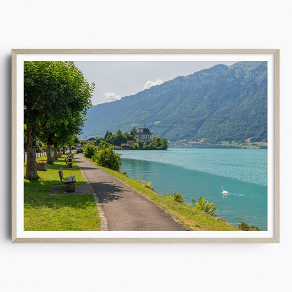 Iseltwald Print Interlaken Brienz Lake Switzerland Swiss Alps Mountain Wall Art Travel Poster Travel Gift Original Photography