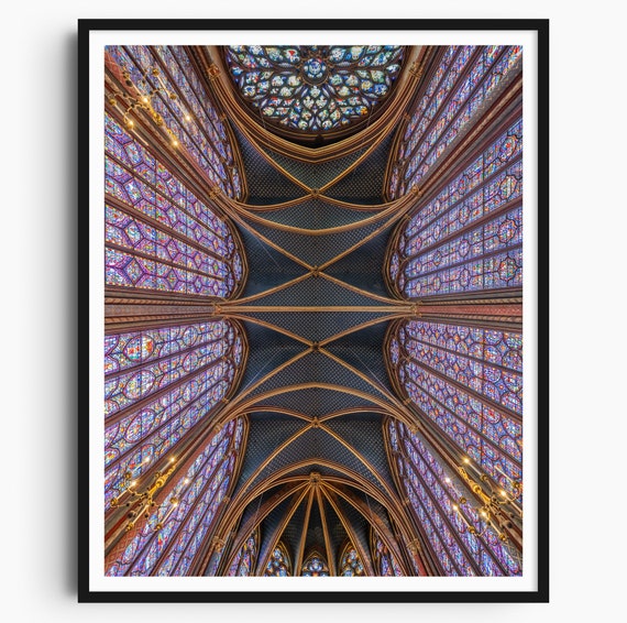 Paris Print Sainte Chapelle Cathedral Travel Gift Travel Poster Europe Print Paris Photography Housewarming Wall Art Architecture
