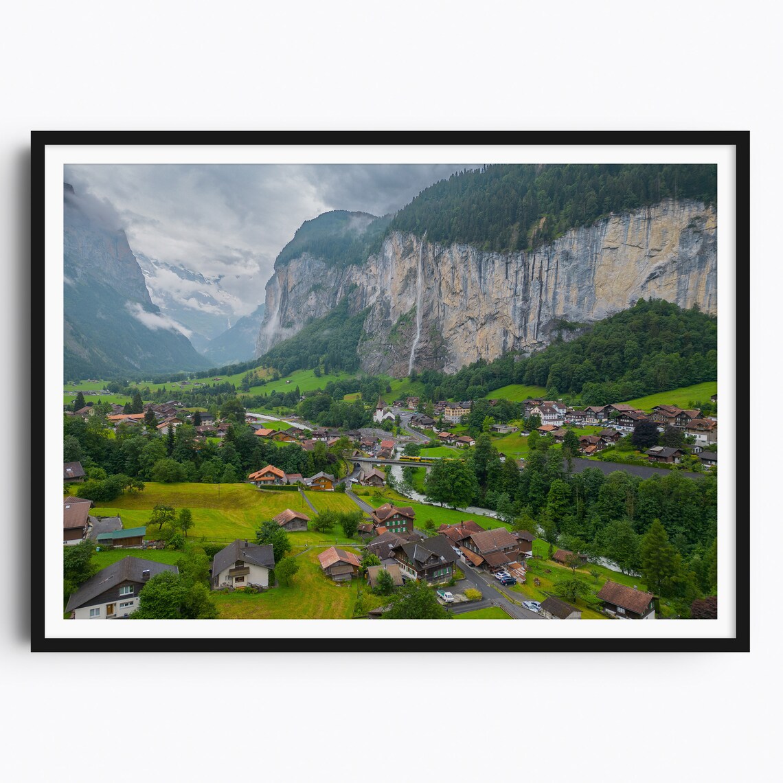 Lauterbrunnen Print Switzerland Art Print Interlaken Wengen Swiss Alps Poster Travel Poster Travel Gift Murren Waterfalls