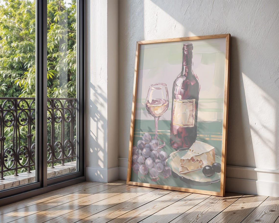 Cheese And Wine Art Print - Image 3